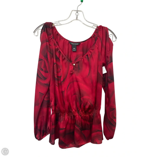 Top Long Sleeve By White House Black Market In Red, Size: Xxs