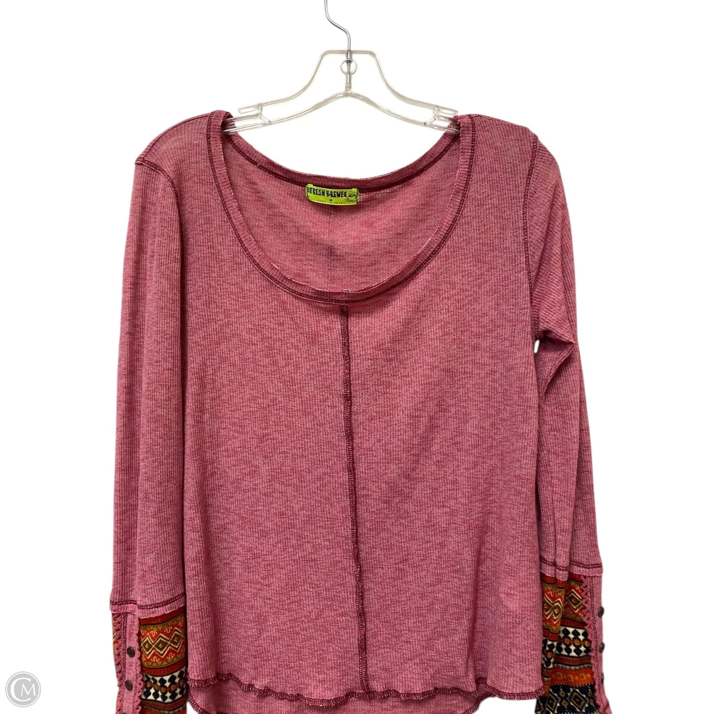 Top Long Sleeve By Cme In Pink, Size: M