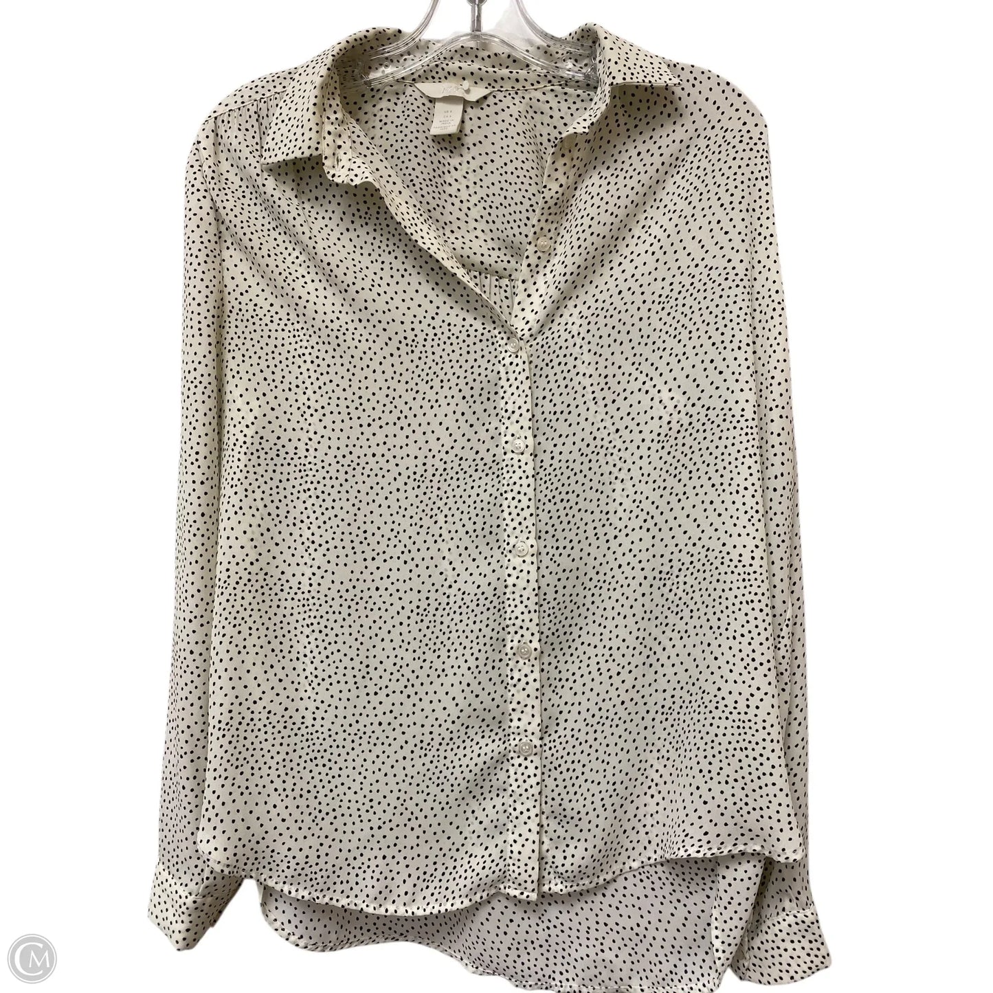 Top Long Sleeve Basic By H&m In Polkadot Pattern, Size: 6