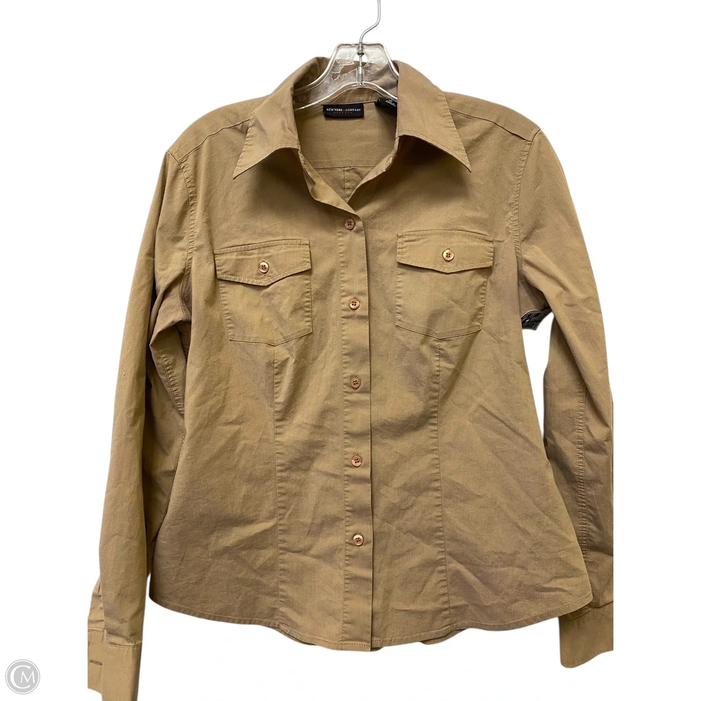 Top Long Sleeve Basic By New York And Co In Brown, Size: M