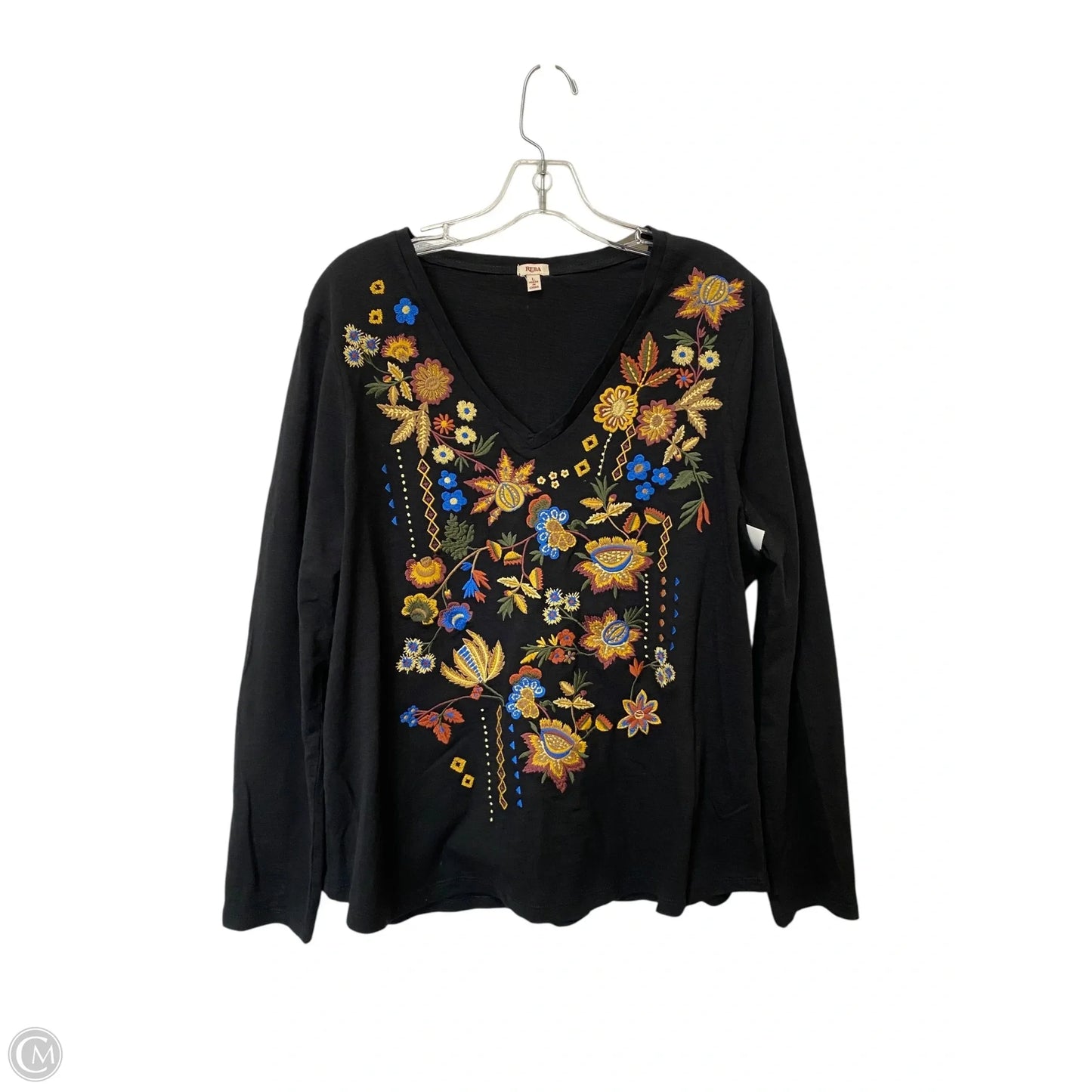 Top Long Sleeve By Reba In Black, Size: L