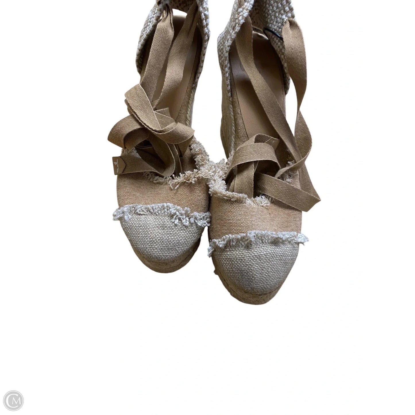 Sandals Heels Wedge By Cme In Cream, Size: 6