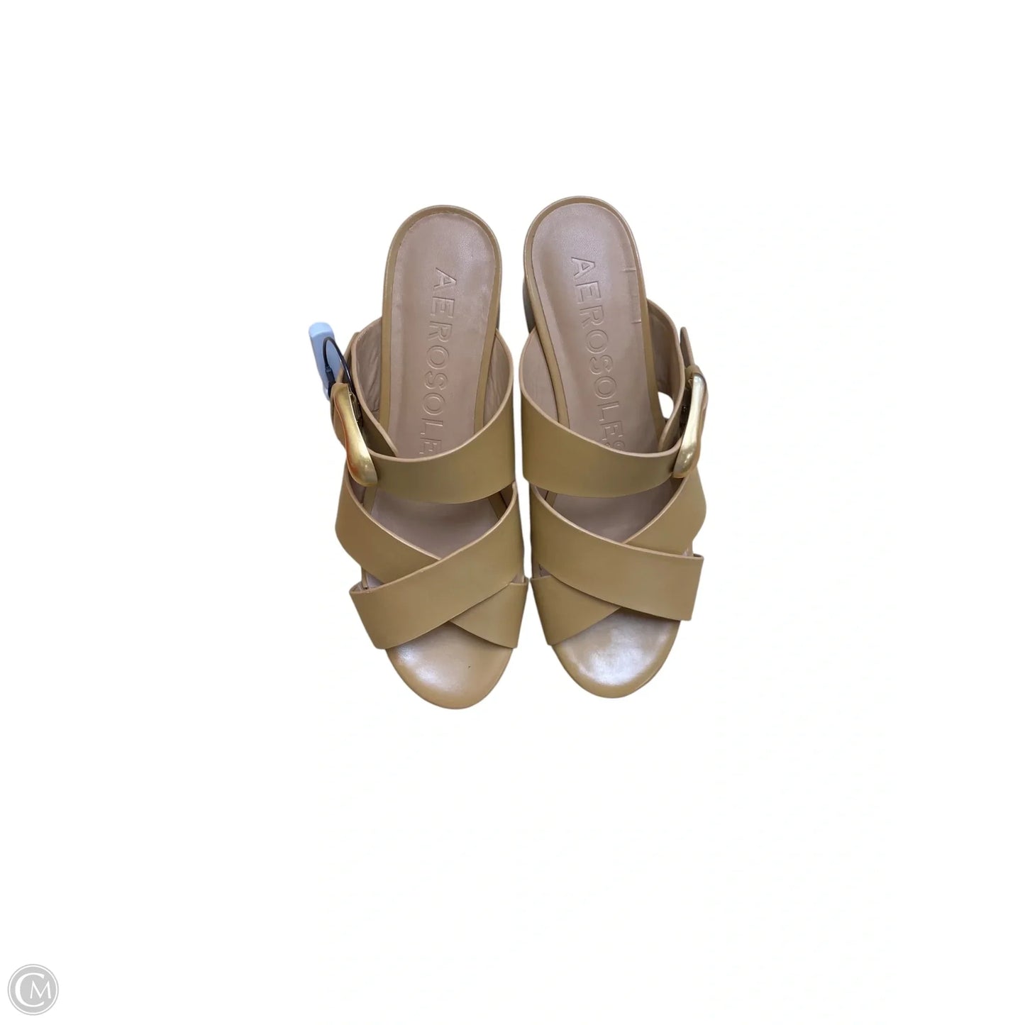 Sandals Heels Platform By Aerosoles In Tan, Size: 9