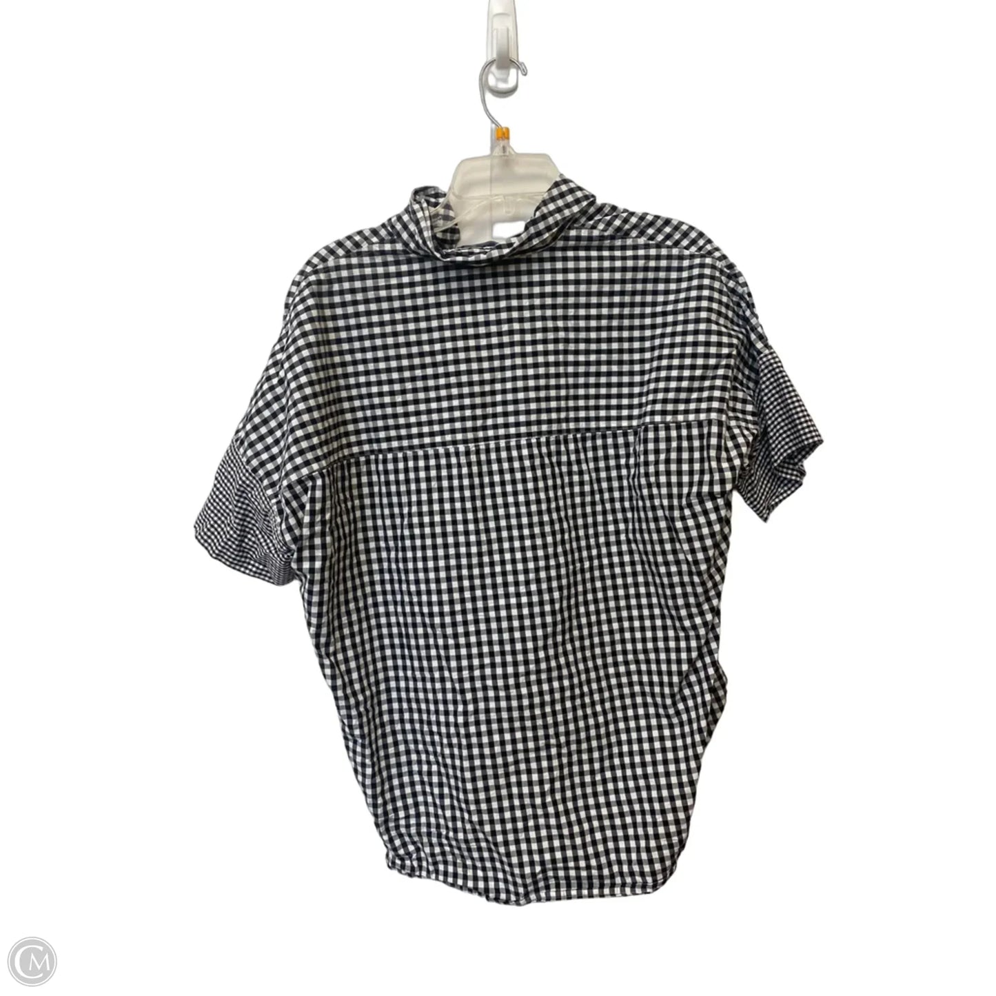 Top Short Sleeve By Madewell In Checkered Pattern, Size: M