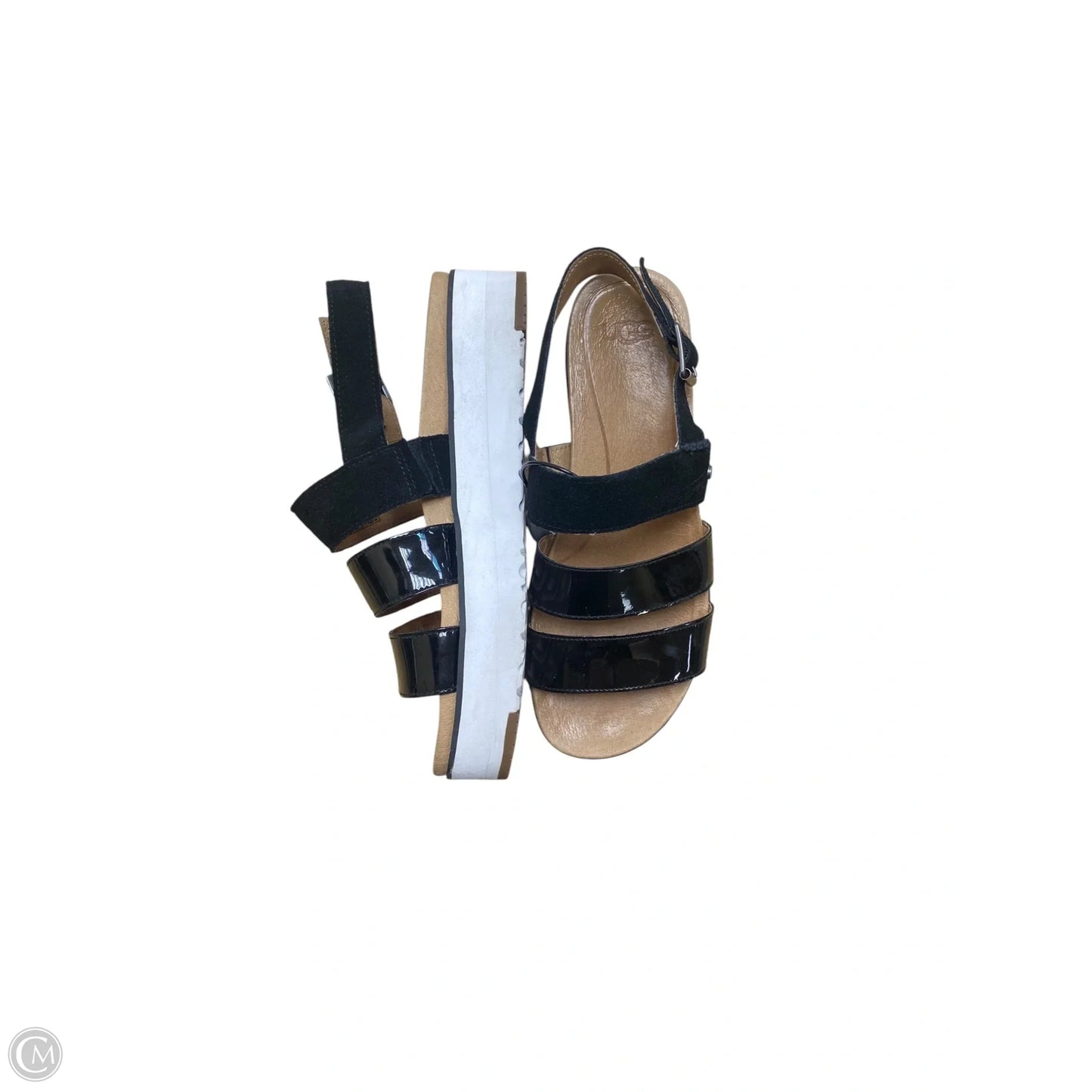 Sandals Designer By Ugg In Black & White, Size: 7