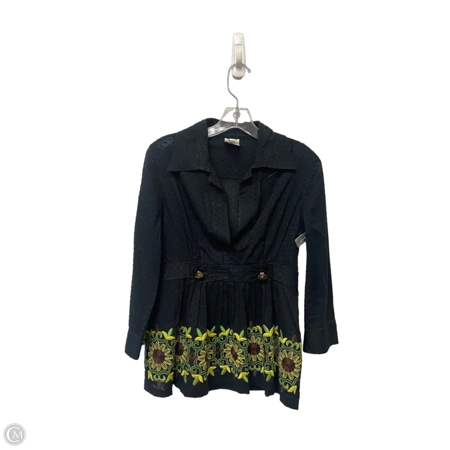 Top Long Sleeve By Ivy Jane In Black, Size: S