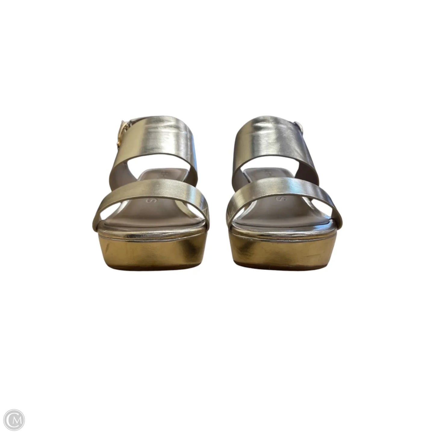 Sandals Heels Block By Aerosoles In Gold, Size: 8.5