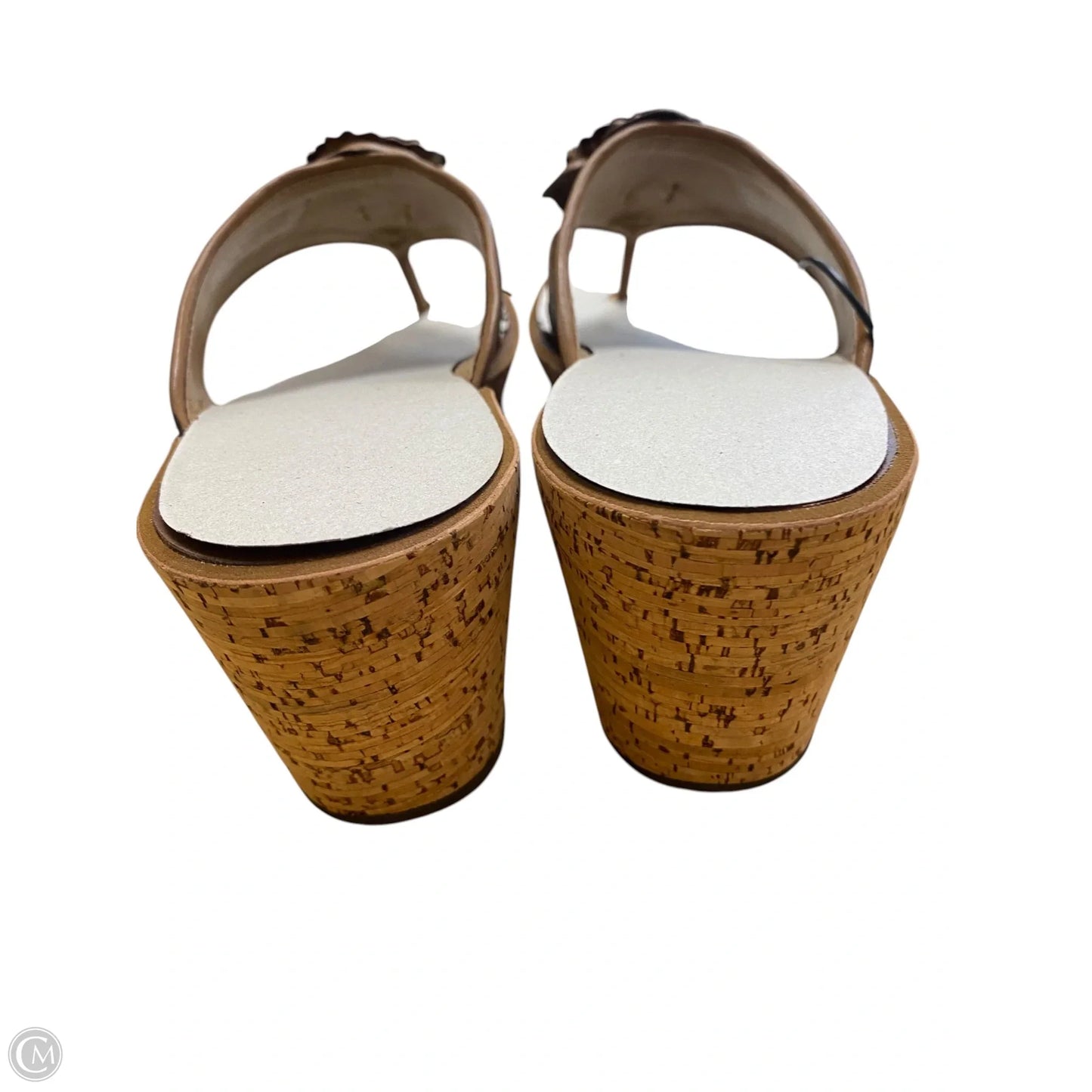 Sandals Heels Wedge By Clarks In Brown, Size: 8.5