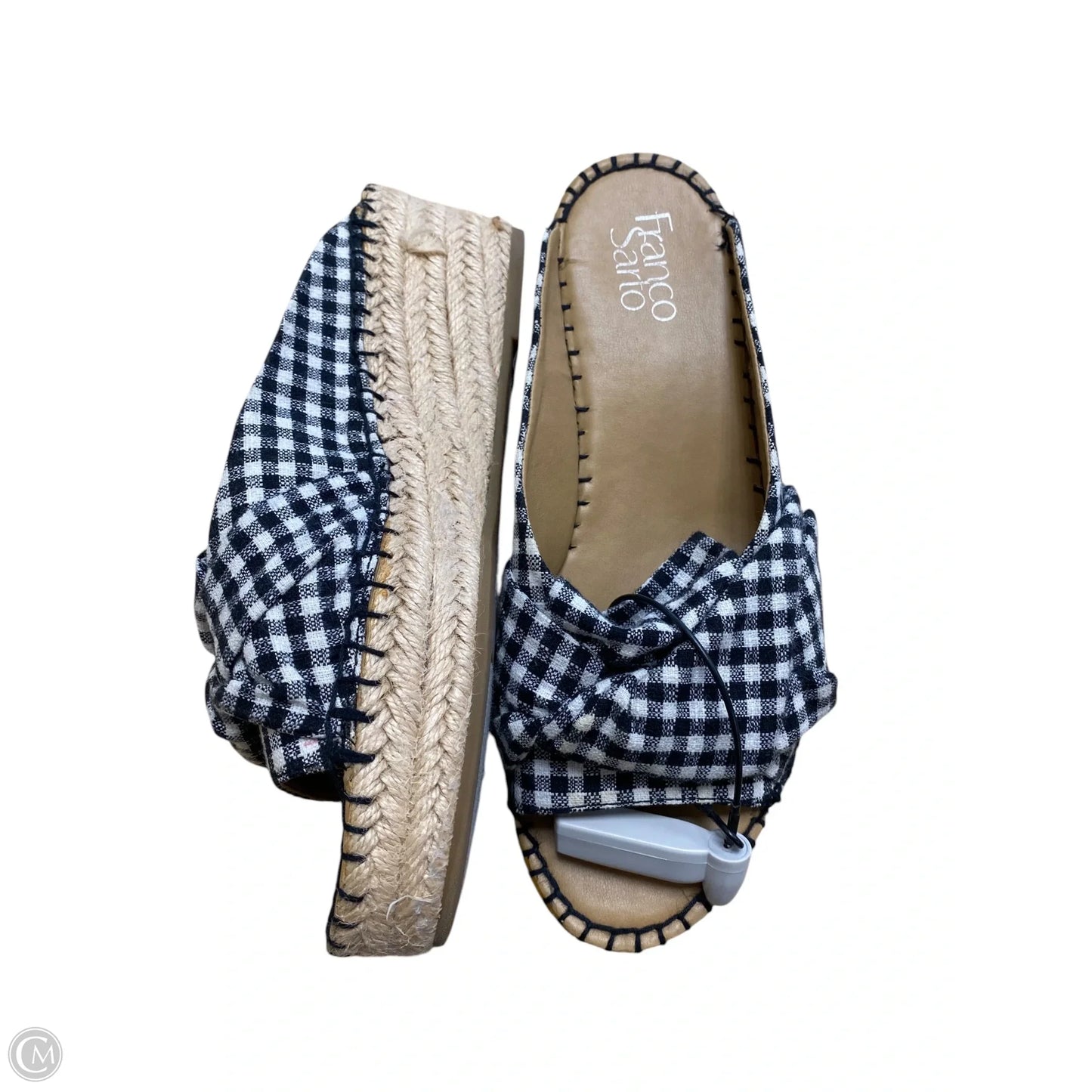 Sandals Heels Wedge By Franco Sarto In Checkered Pattern, Size: 7.5