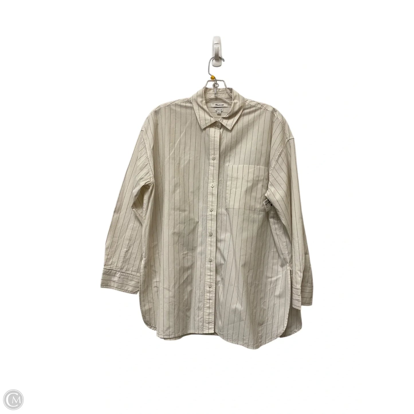 Top Long Sleeve Basic By Madewell In Striped Pattern, Size: S