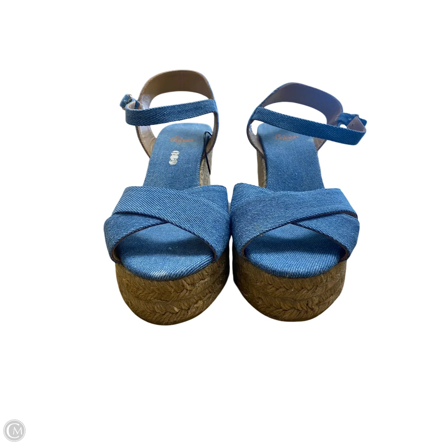 Shoes Heels Wedge By Clothes Mentor In Blue, Size: 10