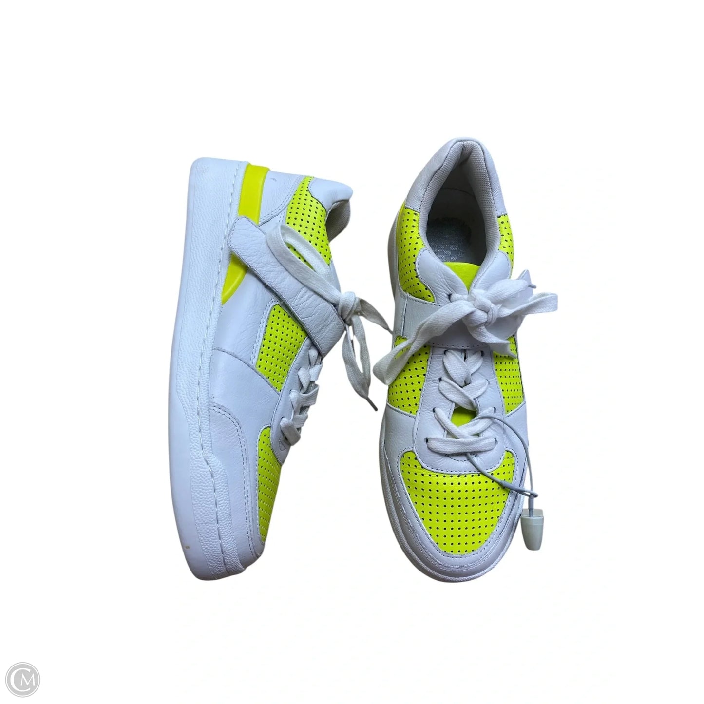 Shoes Sneakers By Vince Camuto In White & Yellow, Size: 8.5