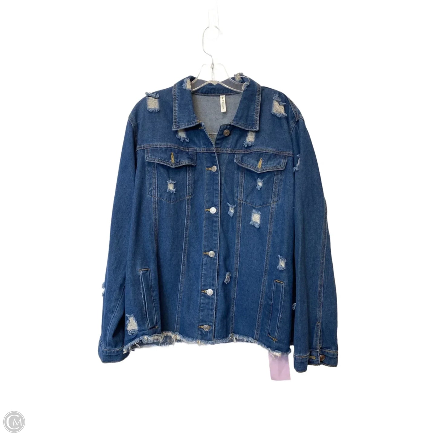 Jacket Denim By Clothes Mentor In Blue, Size: 1x