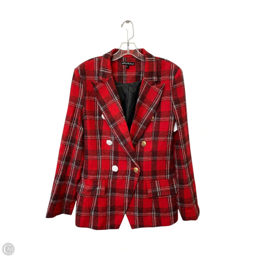 Blazer By Clothes Mentor In Plaid Pattern, Size: M
