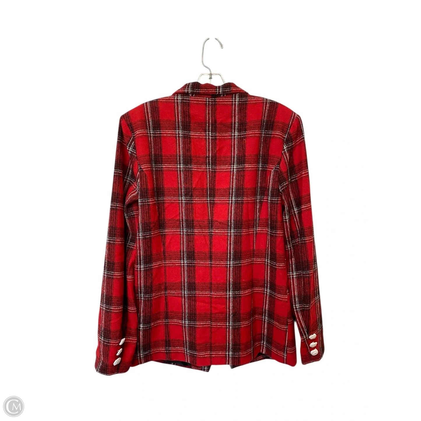 Blazer By Clothes Mentor In Plaid Pattern, Size: M