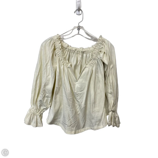 Top Long Sleeve Basic By Anthropologie In Cream, Size: Xs