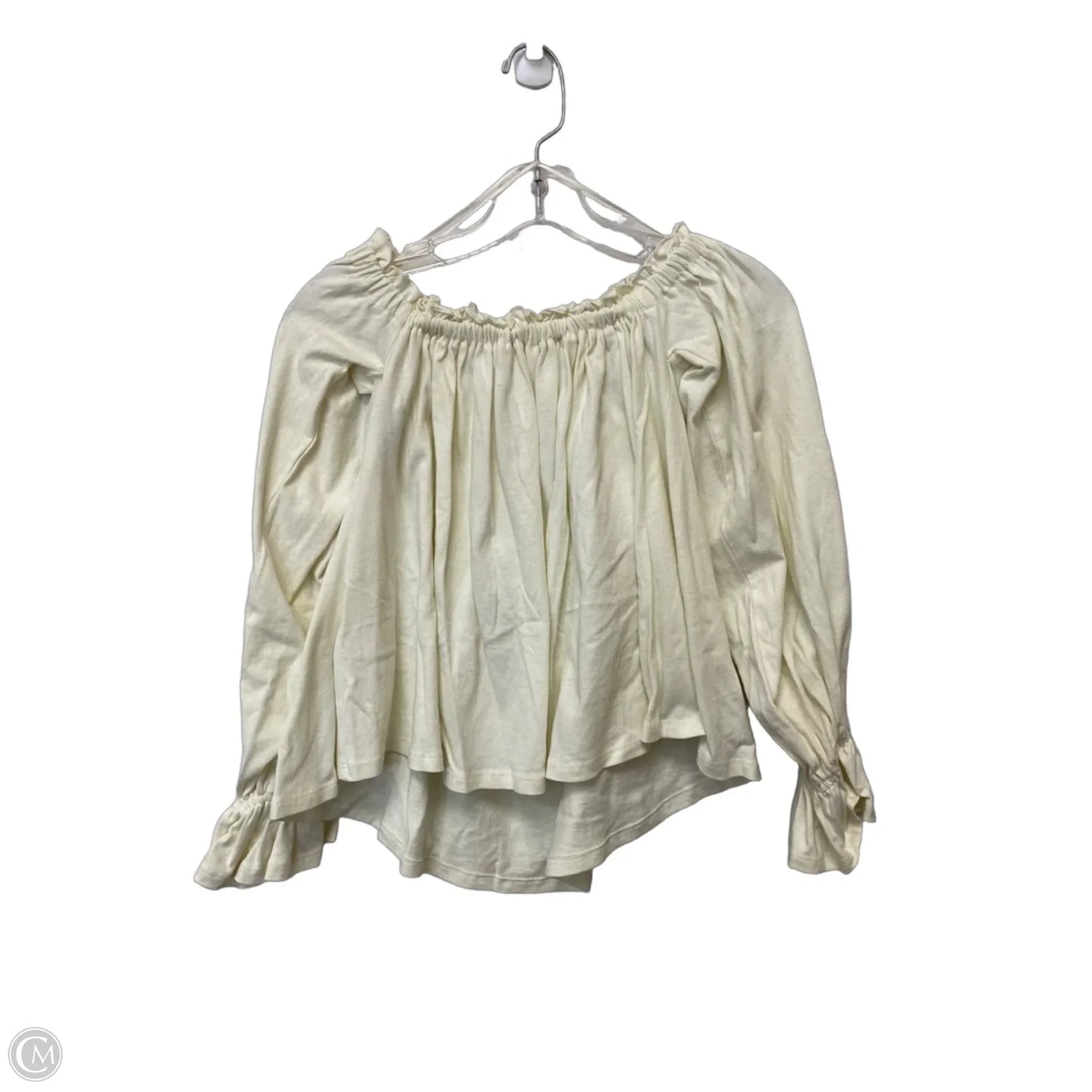 Top Long Sleeve Basic By Anthropologie In Cream, Size: Xs