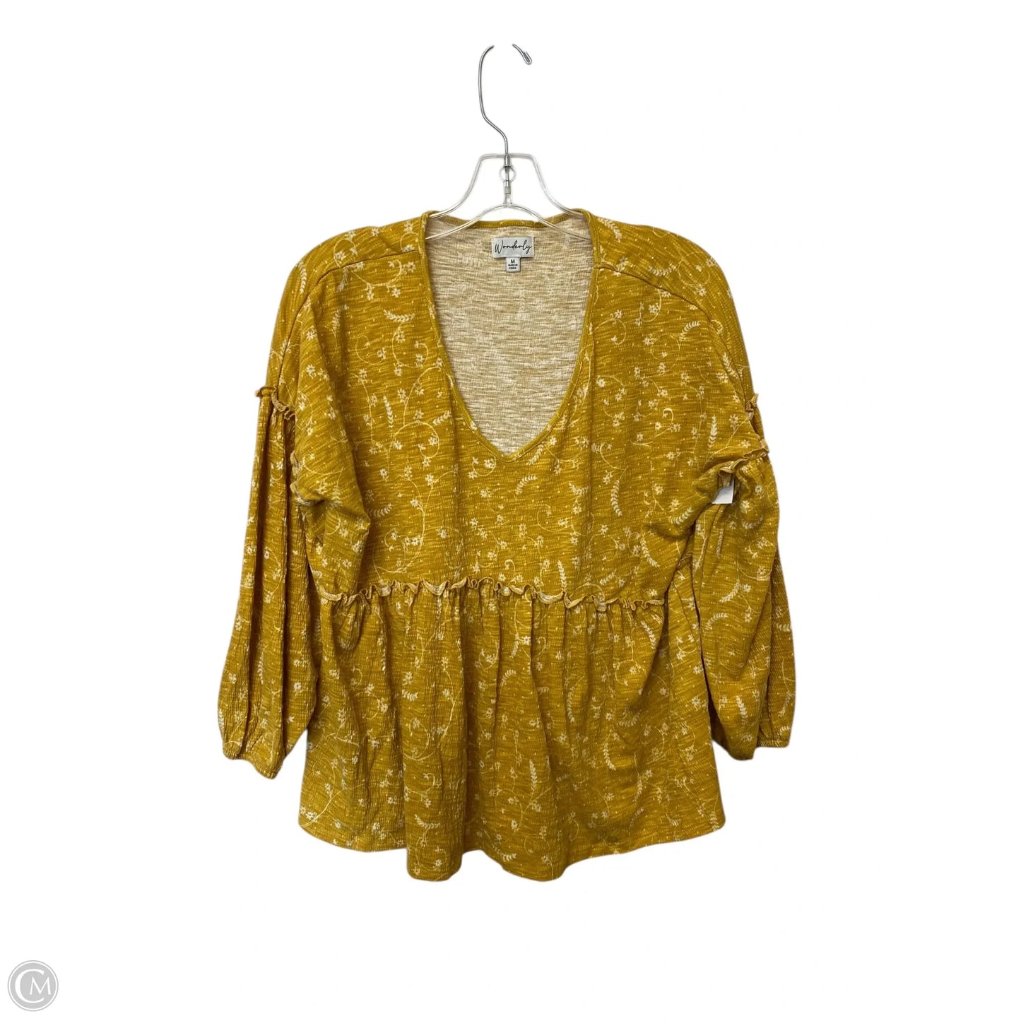 Top Long Sleeve By Wonderly In Yellow, Size: M