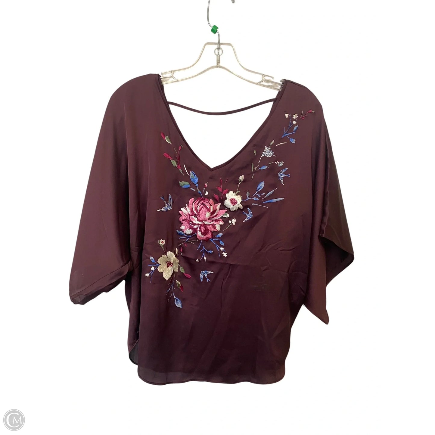 Top Short Sleeve By White House Black Market In Maroon, Size: Sp
