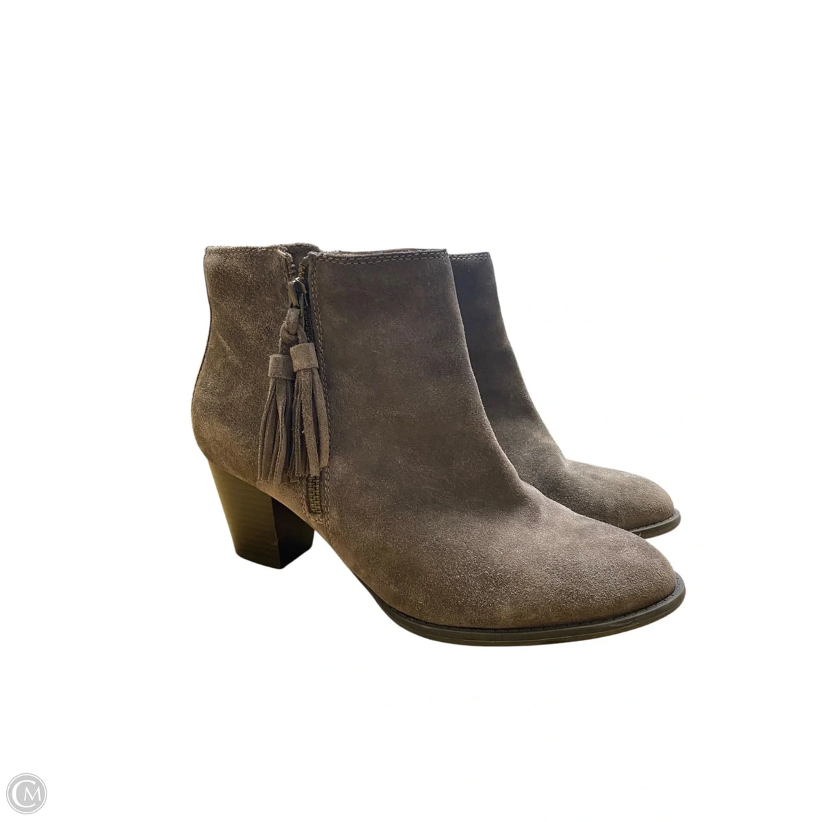 Boots Ankle Heels By Vionic In Grey, Size: 8.5