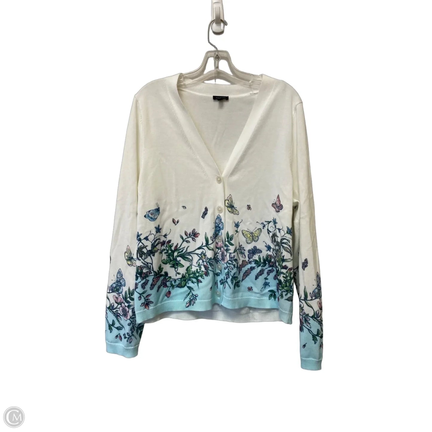 Cardigan By Talbots In Floral Print, Size: Xl