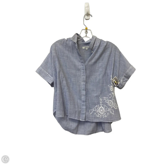 Top Short Sleeve By Madewell In Striped Pattern, Size: S