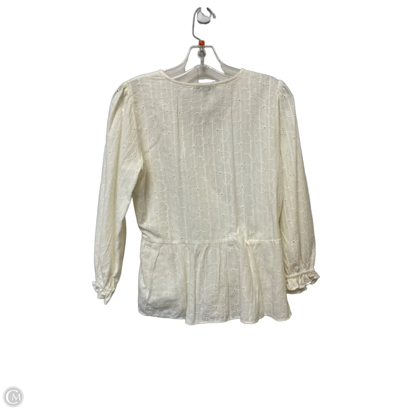 Top Long Sleeve By Madewell In White, Size: S