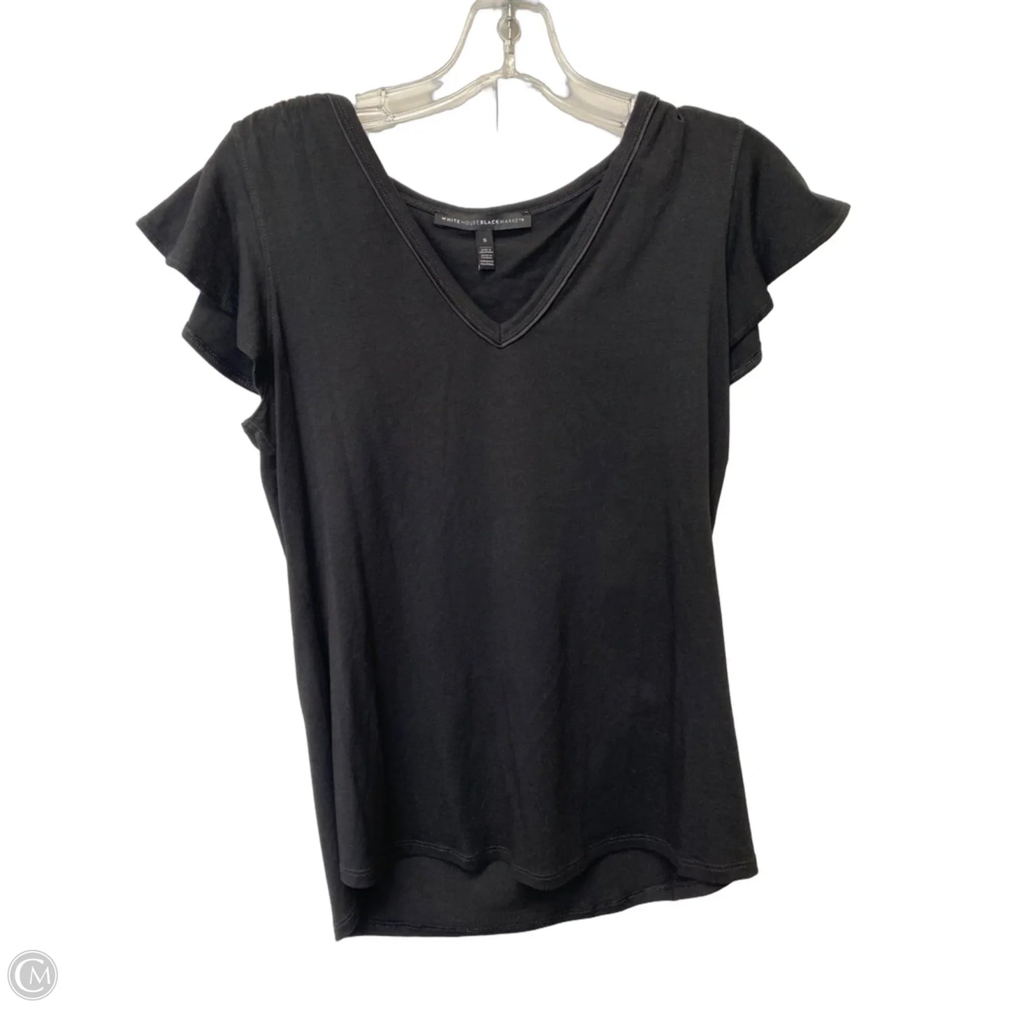 Top Short Sleeve By White House Black Market In Black, Size: S