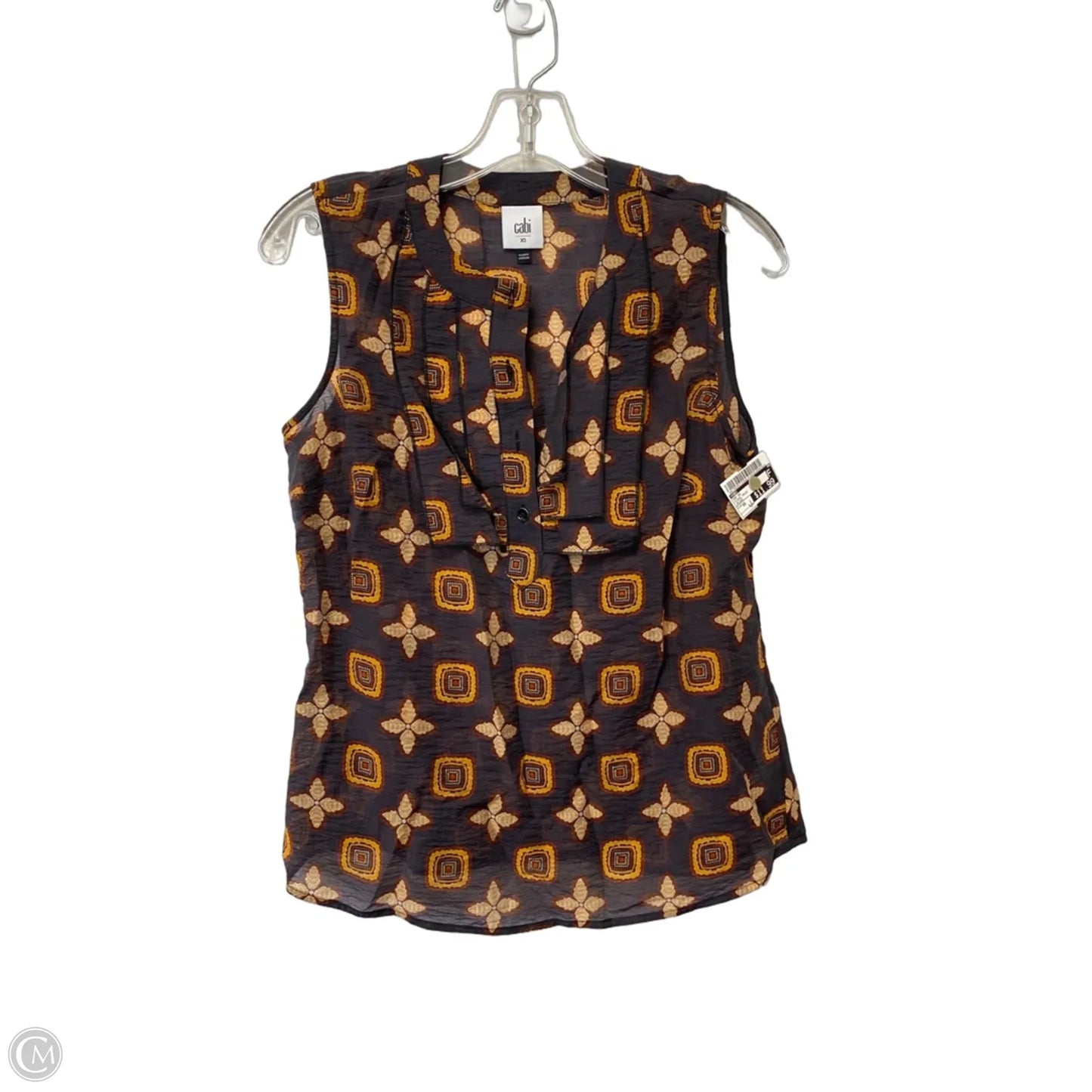 Top Short Sleeve By Cabi In Floral Print, Size: Xs