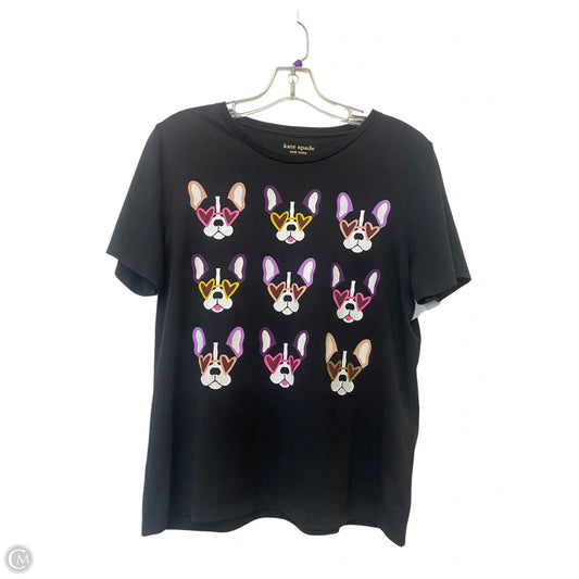 Top Short Sleeve Designer By Kate Spade In Black, Size: M