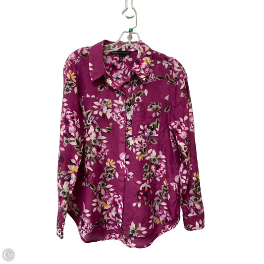 Top Long Sleeve By White House Black Market In Purple, Size: 4