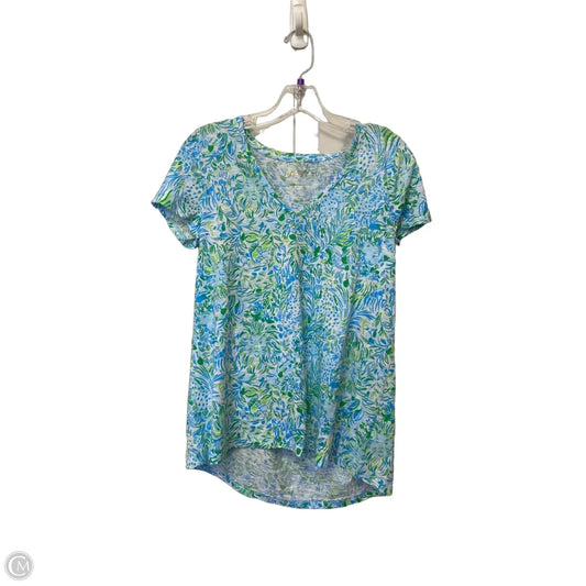 Top Short Sleeve Designer By Lilly Pulitzer In Blue, Size: S