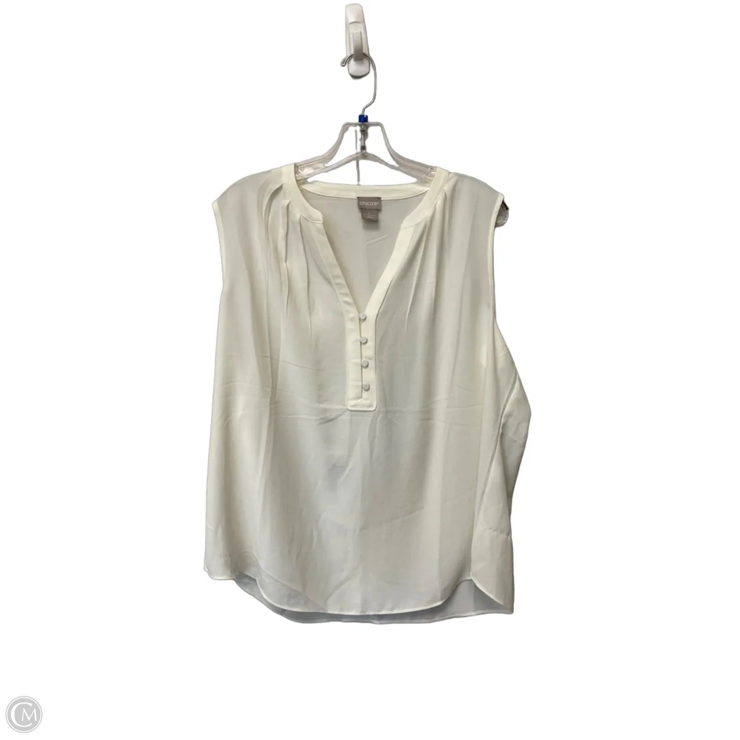 Top Sleeveless By Chicos In Cream, Size: L