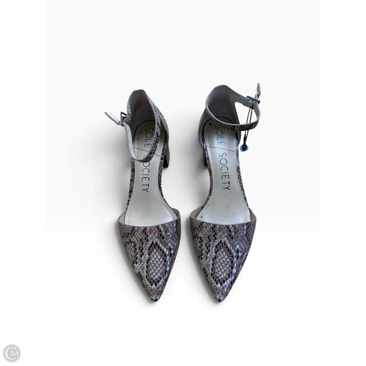 Shoes Heels Block By Sole Society In Animal Print, Size: 7.5