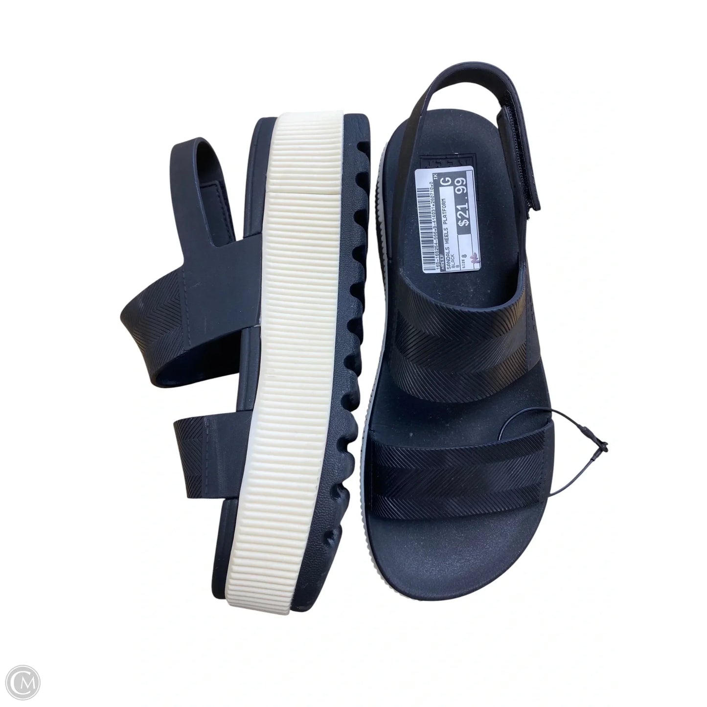 Sandals Heels Platform By Reef In Black, Size: 8