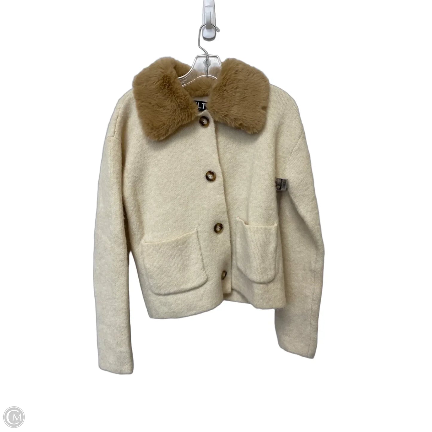 Sweater Cardigan By Clothes Mentor In Cream, Size: S