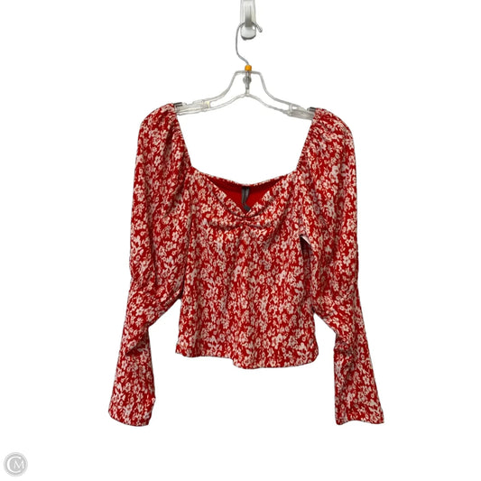 Top Long Sleeve By Anthropologie In Red, Size: M