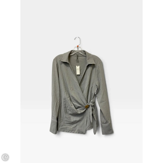 Top Long Sleeve By Anthropologie In Grey, Size: M