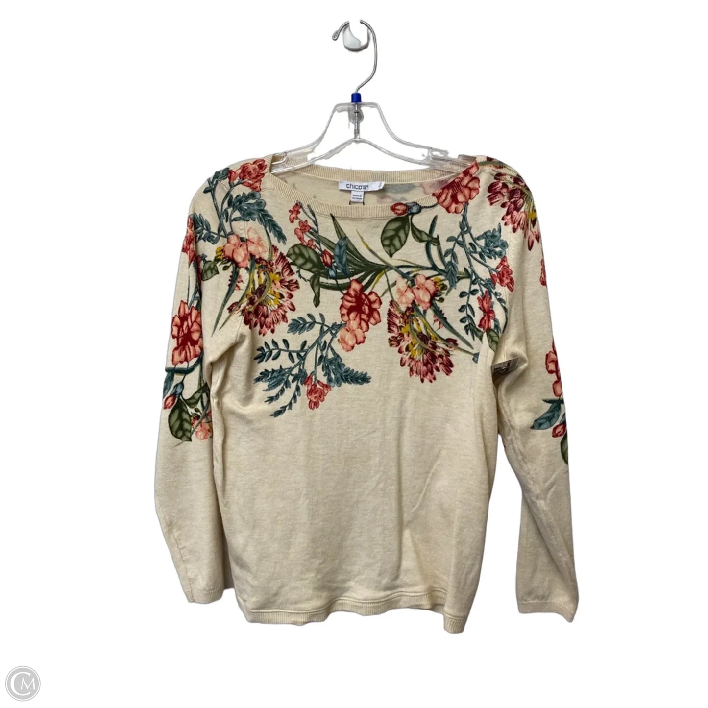 Top Long Sleeve By Chicos In Floral Print, Size: 0