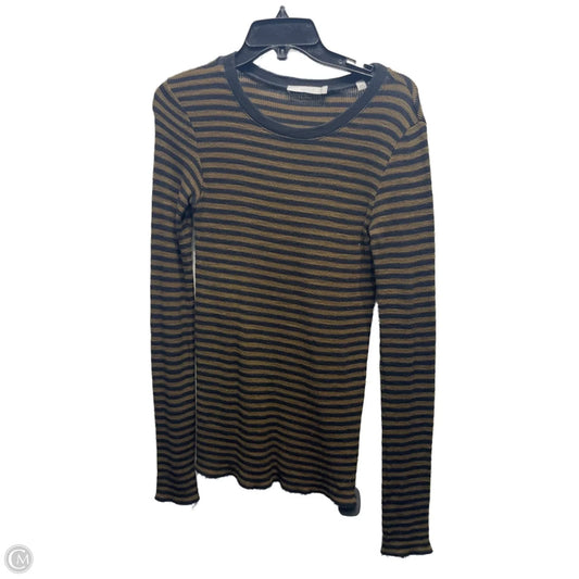 Top Long Sleeve By Vince In Black & Green, Size: M
