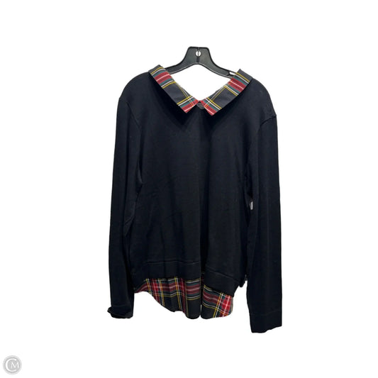 Sweater By J. Crew In Black & Red, Size: L