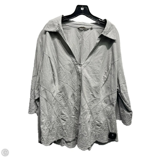 Top Long Sleeve By Soft Surroundings In Grey, Size: 2x