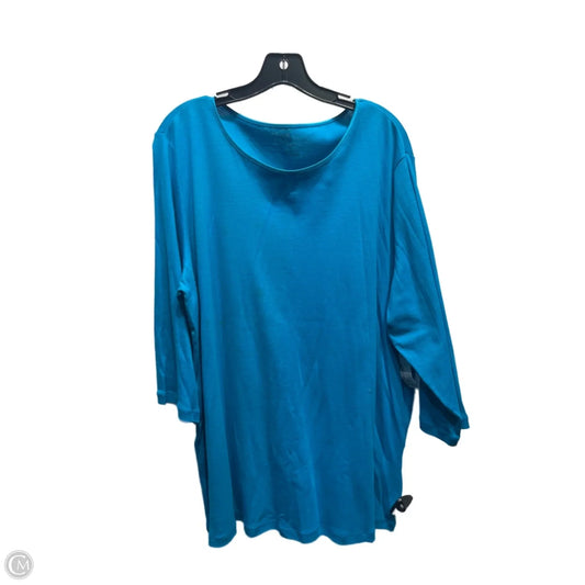 Top 3/4 Sleeve Basic By Cj Banks In Teal, Size: 2x