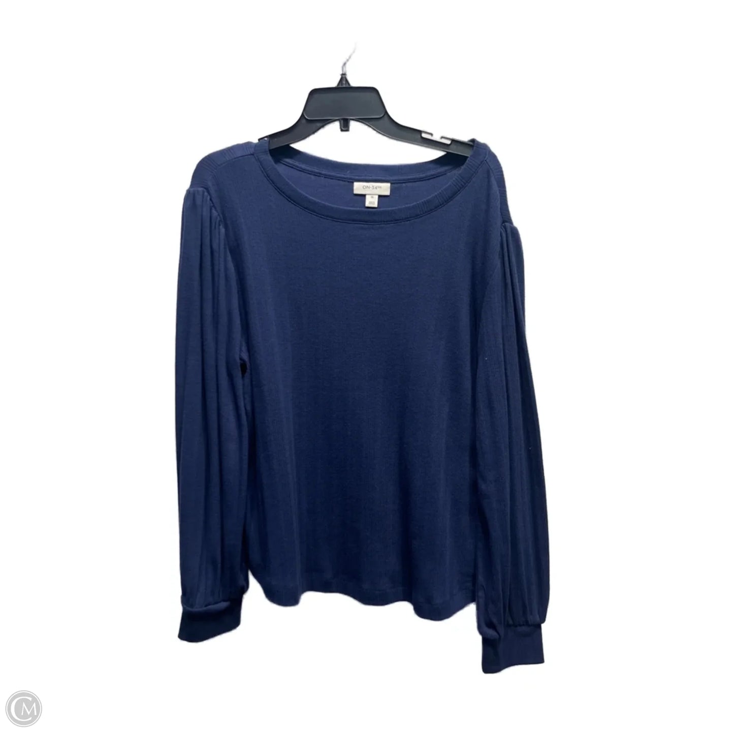 Top Long Sleeve By on 34th  In Navy, Size: Xl