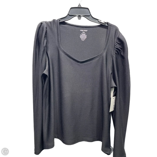 Top Long Sleeve By Nine West Apparel In Black, Size: Xxl