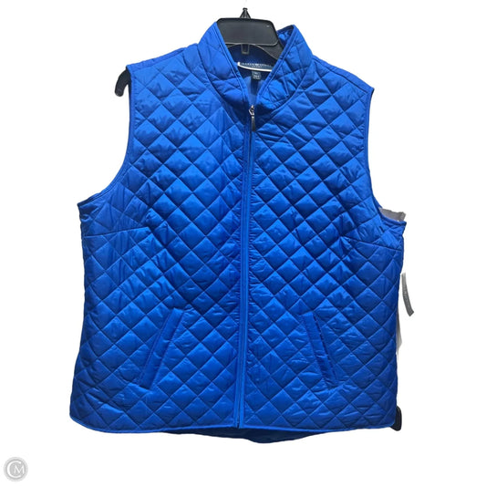 Vest Puffer & Quilted By Karen Scott In Blue, Size: Xl