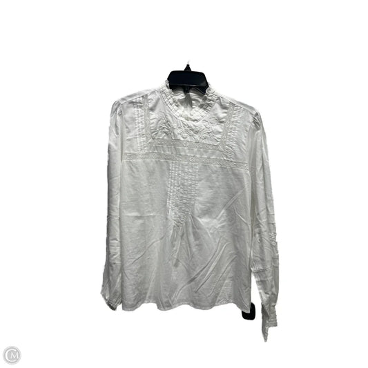 Top Long Sleeve By Gap In White, Size: L
