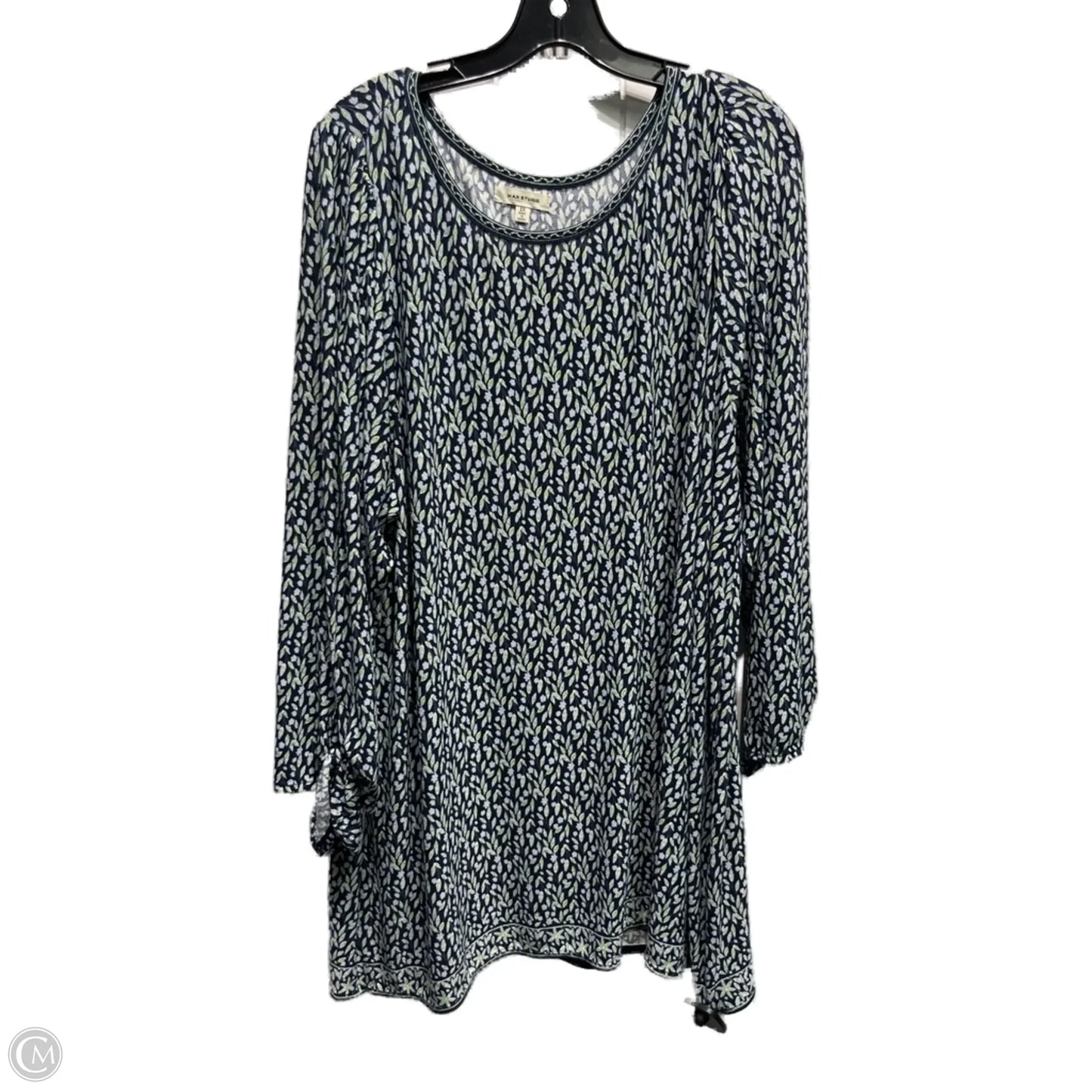 Top Long Sleeve By Max Studio In Blue & Green, Size: 2x