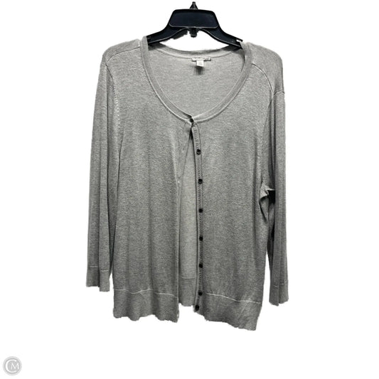 Sweater Cardigan By Halogen In Grey, Size: Xxsp