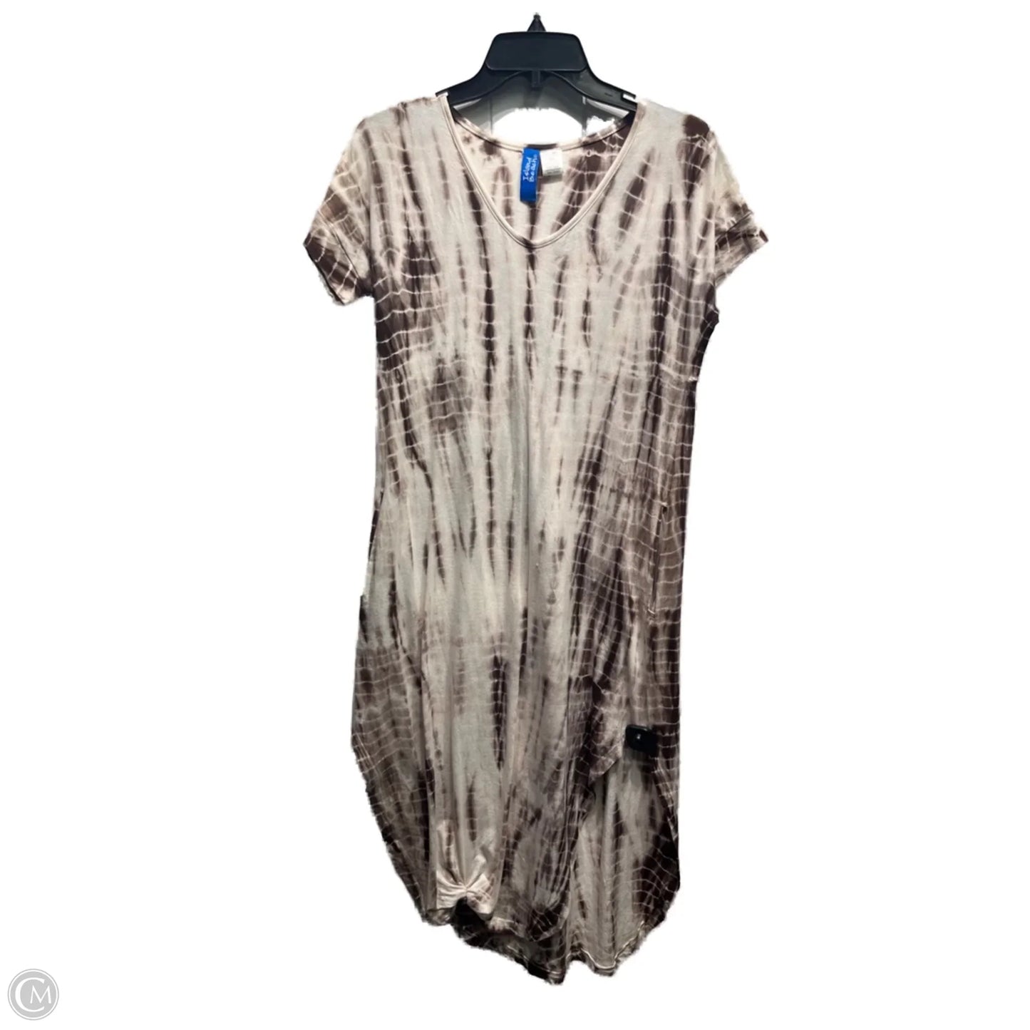 Dress Casual Midi By  ISLAND BEACH In Brown & White, Size: M